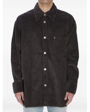 Ami Paris Shirt Side Slit Overshirt - Black