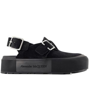 McQueen Mount Slick Sandalen Black/Silber Leder - Schwarz