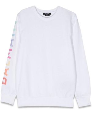 Balmain Sweatshirt Crewneck -logo Op Mouw - Wit