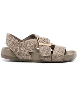 Loewe Ease Leather Sandals - Grey