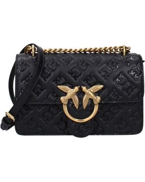 Pinko Borse A Tracolla Love One Donna Pelle Nero - Black