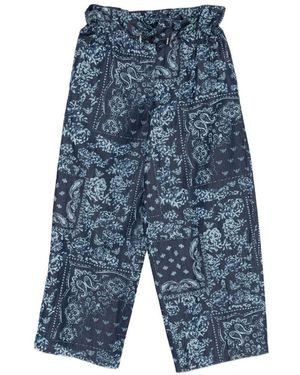 Emporio Armani Printed Cotton Trousers - Blue