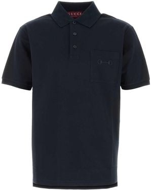 Gucci Midnight Stretch Piquet Polo Shirt - Blue