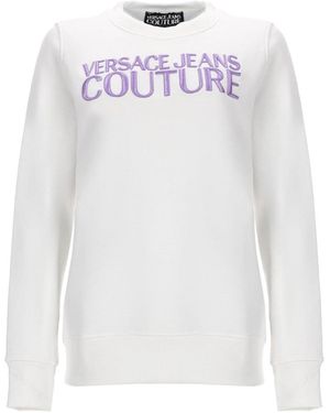 Versace Jeans Couture Regular Fit Cotton Sweatshirt - White