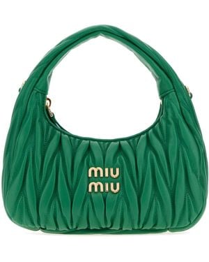 Miu Miu Nappa Leather Wander Handbag - Green