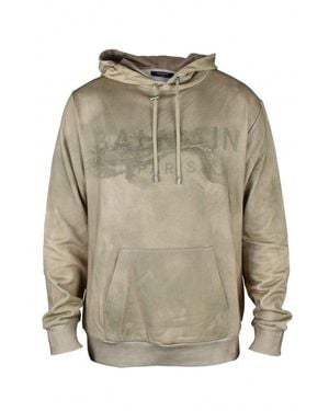 Balmain Pullover With Drawstring Hood - Grau