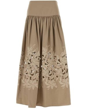 Agnona Gonna Cotton Poplin - Natural