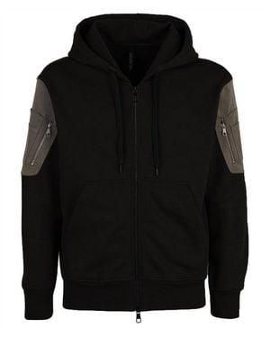 Neil Barrett Cotton Logo Hooded Sweatshirt - Black
