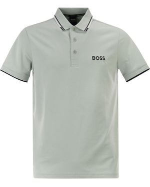 BOSS Regular Fit Poloshirt aus recycelter Stretch-Baumwolle und Polyester - Grau