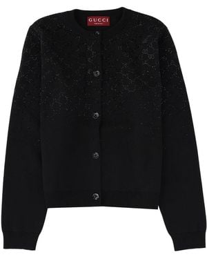 Gucci Cardigan With Crystals - Black