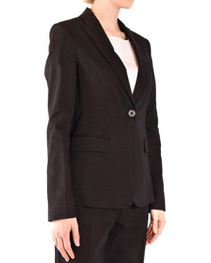 Pinko Farida Silk-Blend Tailored Shirt With Notched Lape - Schwarz