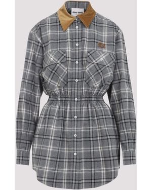 Miu Miu Cotton Dress - Gris