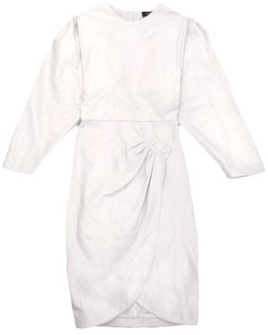 Isabel Marant Sculpted Leather Evening Dress With Tulip Hem - White