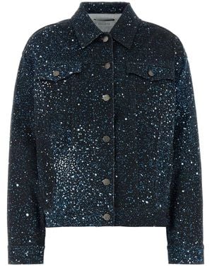 GIUSEPPE DI MORABITO Printed Stretch Denim Jacket - Blue