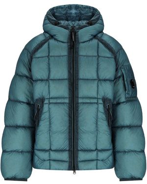 C.P. Company D.d.-shell Aegean Blue Hooded Down Jacket - Green