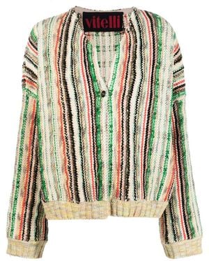 VITELLI Cardigan A Righe - Rosso
