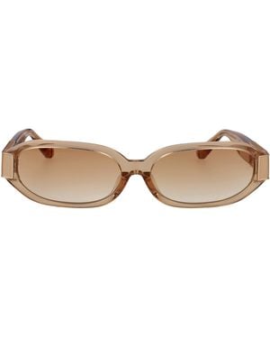 Linda Farrow Honey/ Matt Champagne/ Grad Acetate Sunglasses - Natural