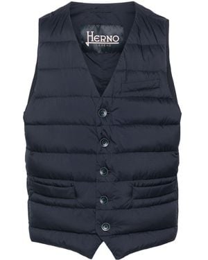 Herno Gilet Imbottito Con Scollo A V - Blu