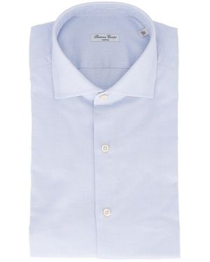 SARTORIA DEL CAMPO-SONRISA Classic Pointed Collar Dress Shirt - Blue