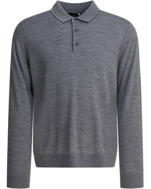 Vince Merino Wool Polo Shirt Polo Shirts-Uomo - Grigio