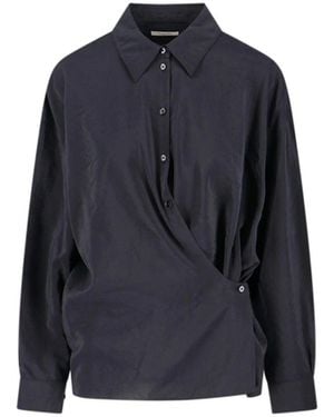 Lemaire Twisted Silk Shirt - Blue