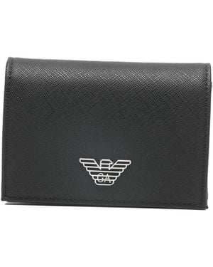 Emporio Armani Leather Credit Card Case - Grey