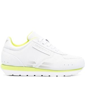 Eclat Jewels Logo Leather Trainers - White