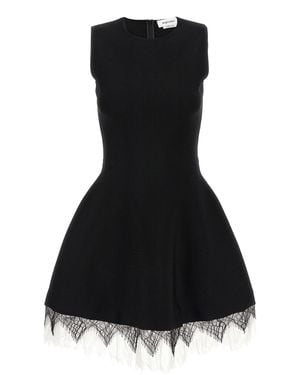 McQueen Spider Web Lace Dress Abiti Nero-Donna