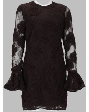 ROTATE BIRGER CHRISTENSEN Mini Abito Con Fiori 3D - Black