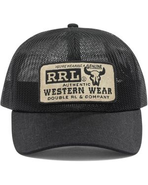 RRL Trucker-Mütze aus Mesh und Denim - Schwarz
