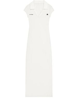 Courreges Long Sports Polo Dress - White