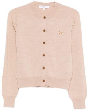 Maison Kitsuné Geknöpfter Cardigan Mit Fuchs-Stickerei - Pink