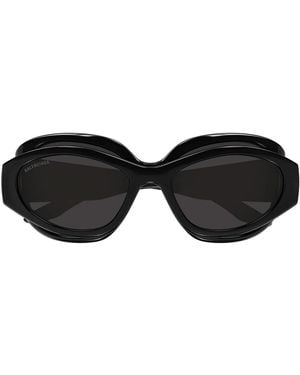 Balenciaga Sonnenbrille Bb0456 S 001 Schwarz/Grau Unisex