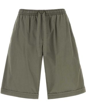 Dolce & Gabbana Olive Green Poplin Bermuda Shorts