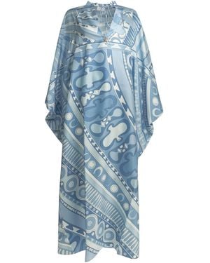 PUCCI "Soleil" Caftan Dress - Blue
