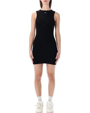 Off-White c/o Virgil Abloh Swarovski Rib Mini Dress - Black