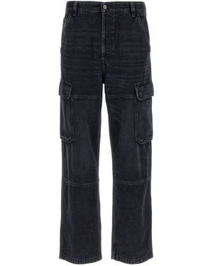 DIESEL D-Uty-Cargo Jeans Nero-Uomo - Blu
