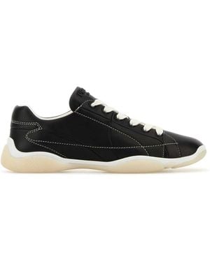 Prada Logo Leather Trainer - Black