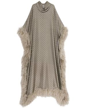 Gucci Printed Silk Long Kaftan Dress - Natural