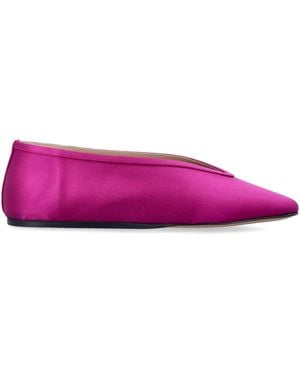 Le Monde Beryl Satin Slip-On Flat With Leather Insole - Purple