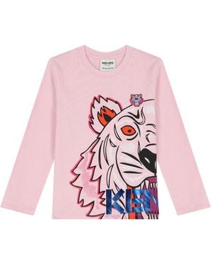 KENZO T Shirt M/L Tiger - Pink