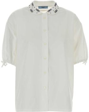 Prada Regular Embellished Shirt - White