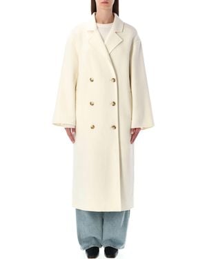 Loulou Borneo Oversized Wool And Cashmere Coat - White