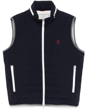 Brunello Cucinelli Giubbotto Di Nylon - Blu