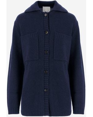 Allude Anspielende Wolle und Kaschmir -Strickjacke anspielend - Blau