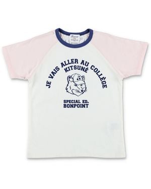 Maison Kitsuné Bold Fox Graphic T-Shirt For Girls - White