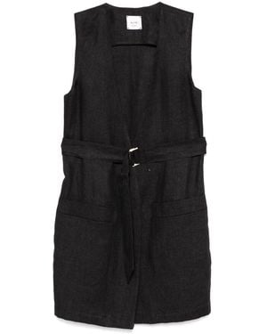 Alysi Linen Vest - Black