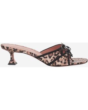 AMINA MUADDI Eleonora Silk Sandals - Brown