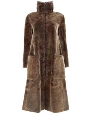 コート GIORGIO ARMANI Brown Fur Coat Giorgio Armani Coats for Women | Online Sale up to 84% off