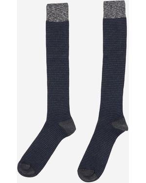 ANT45 Cotton Socks With Vertical Stripes - Blue